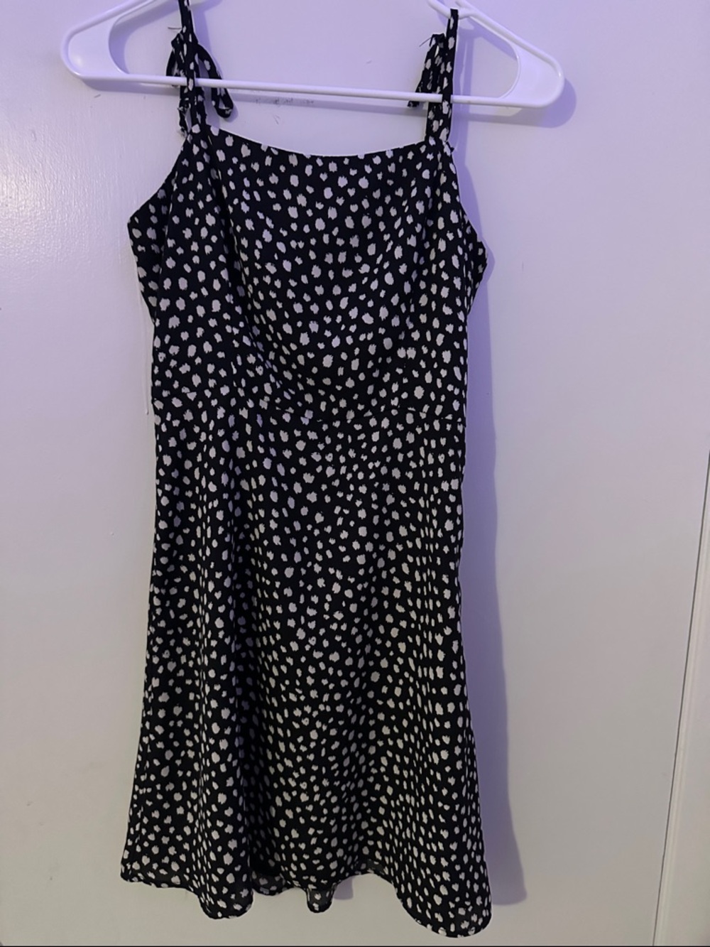 GB girls Black and White Polka Dot Tie-Strap Sundress